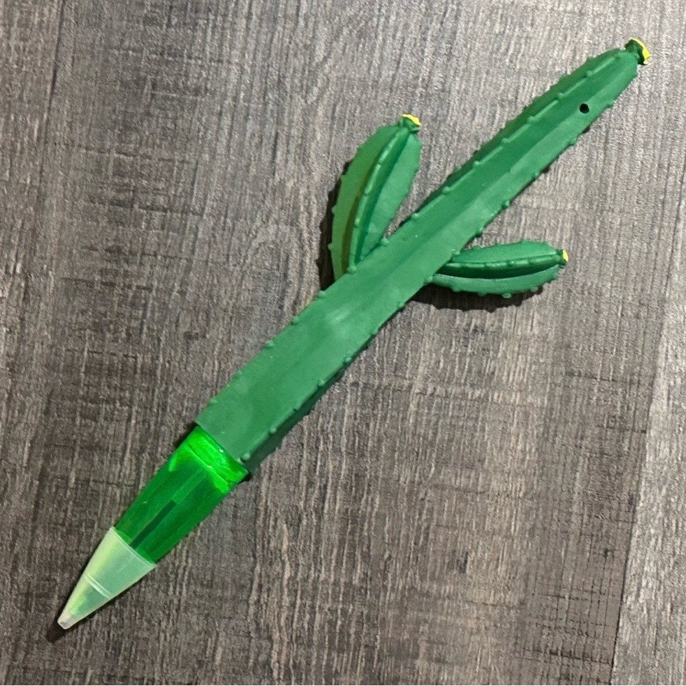 💞 Jumbo 9” Green Silicone Cactus-Shaped Novelty Pen